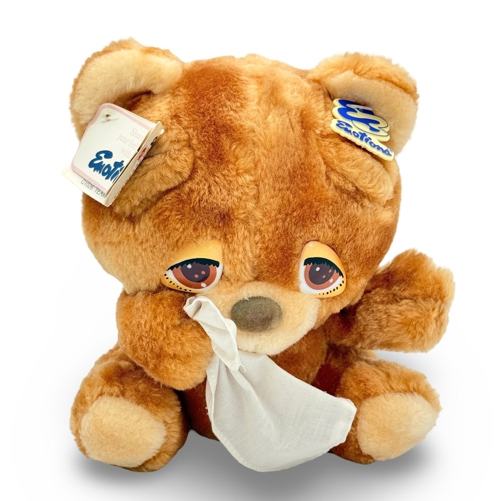 Mattel Emotions Tearful Teddy 1983 Vintage Brown Crying Bear Plush NWT G1026 80s